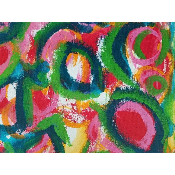 Artisan Other - Original, Acrylic Abstract Painting on Raw, Unstretched Canvas.